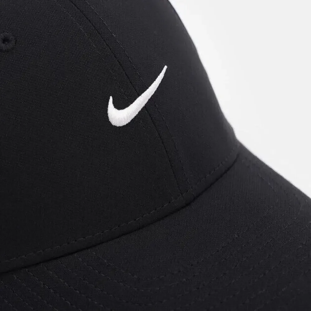 Nike Dri Fit Rise Club Black White Swoosh Cap Hat Unisex L/XL Adult FV5563 010